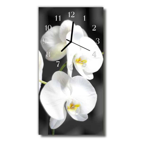 Glasuhr Wanduhr Orchidee