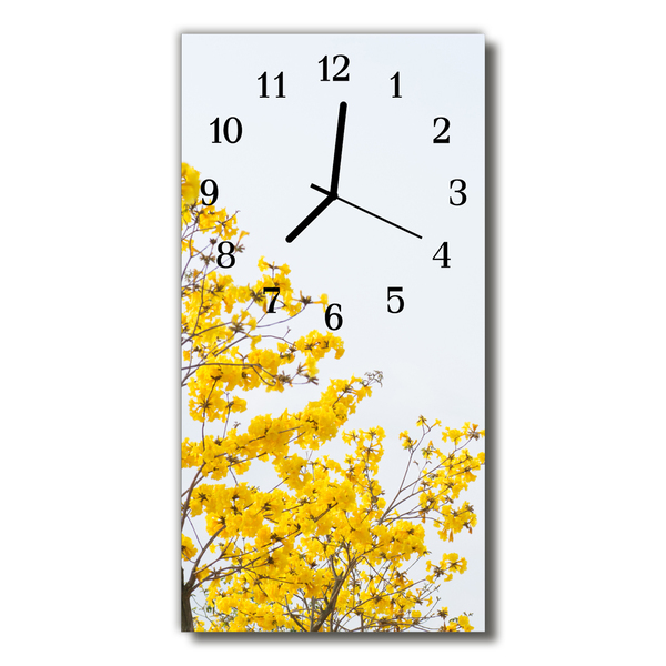 Glasuhr Wanduhr blühenden Baum