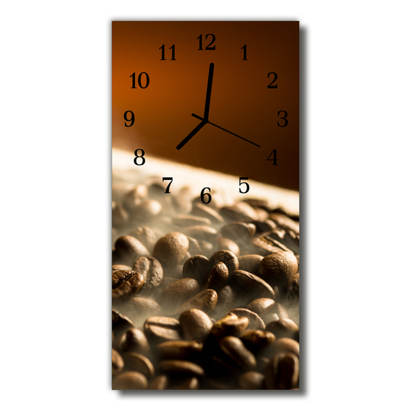 Glasuhr Wanduhr Kaffeebohnen