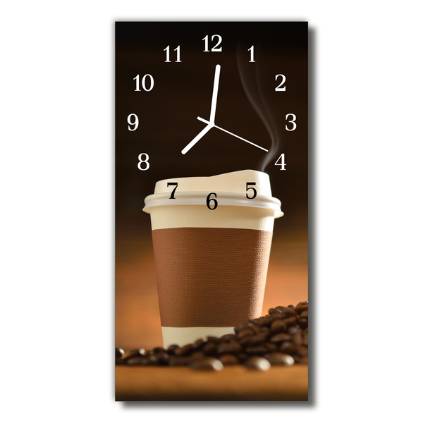Glasuhr Wanduhr Becher