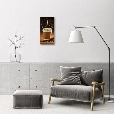 Glasuhr Wanduhr Becher