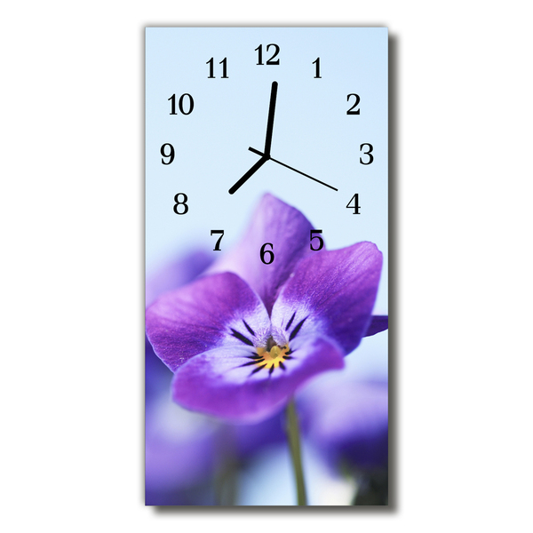 Glasuhr Wanduhr Blume