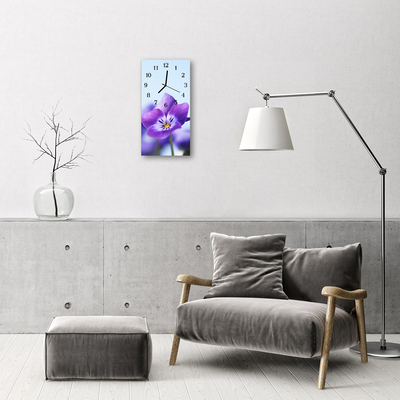 Glasuhr Wanduhr Blume