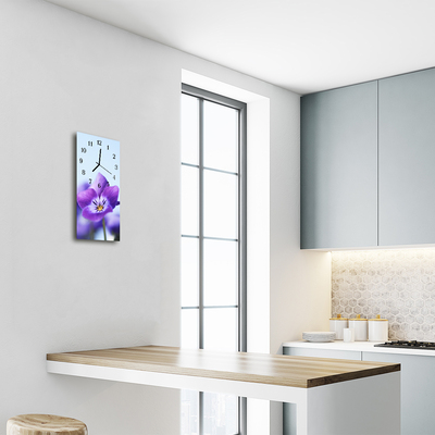 Glasuhr Wanduhr Blume