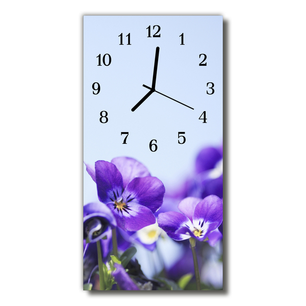 Glasuhr Wanduhr Blumen