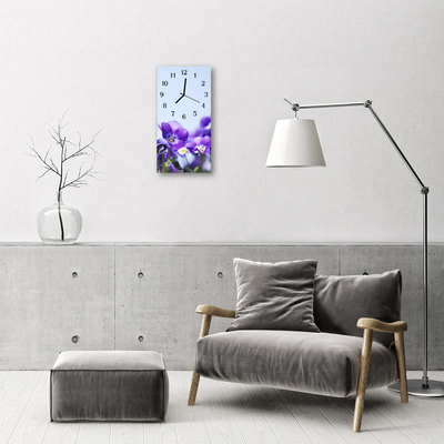 Glasuhr Wanduhr Blumen