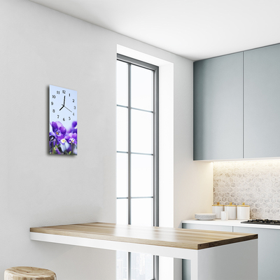 Glasuhr Wanduhr Blumen
