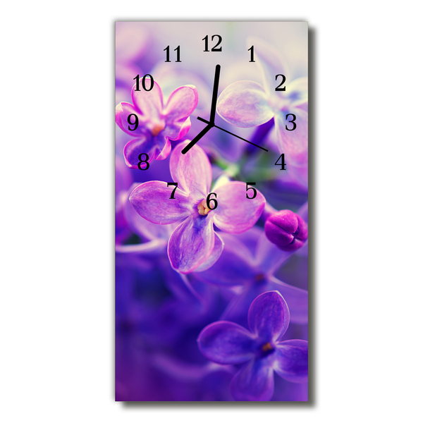 Glasuhr Wanduhr Blumen