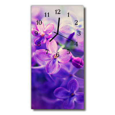 Glasuhr Wanduhr Blumen