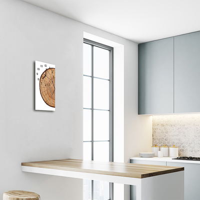 Glasuhr Küchenuhr Holzbalken
