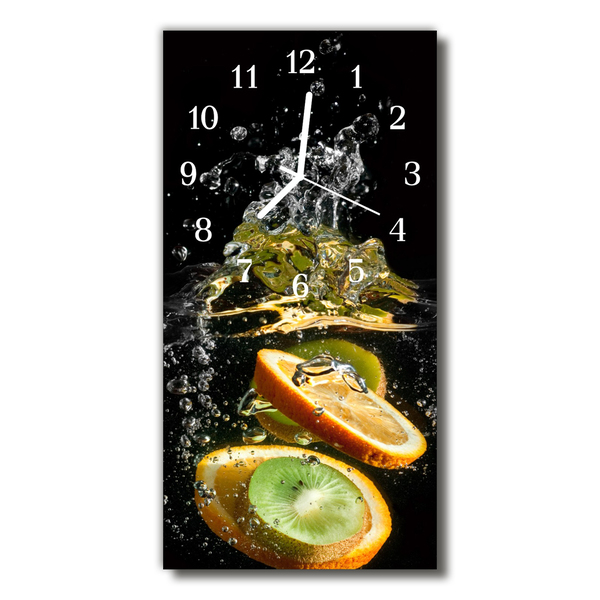 Glasuhr Küchenuhr Obst Wasser