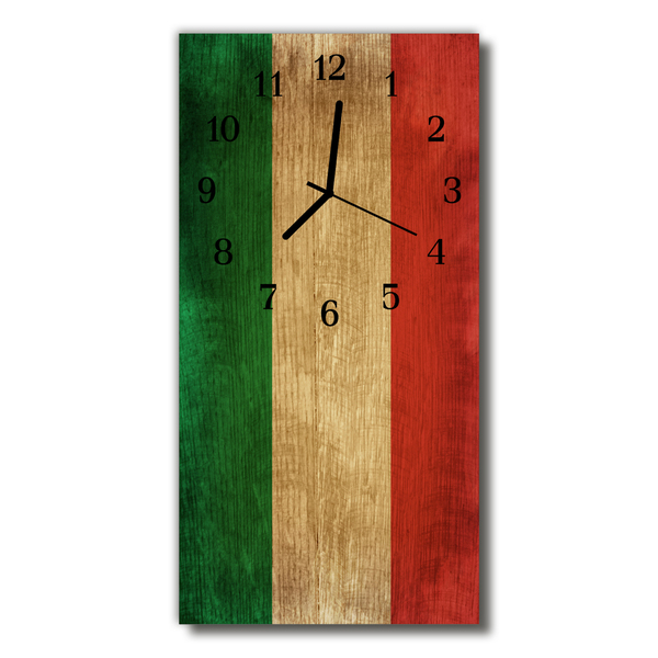 Glasuhr Küchenuhr Italienische Flagge