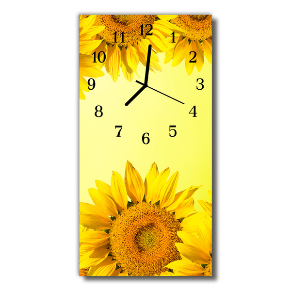 Glasuhr Küchenuhr Sonnenblume