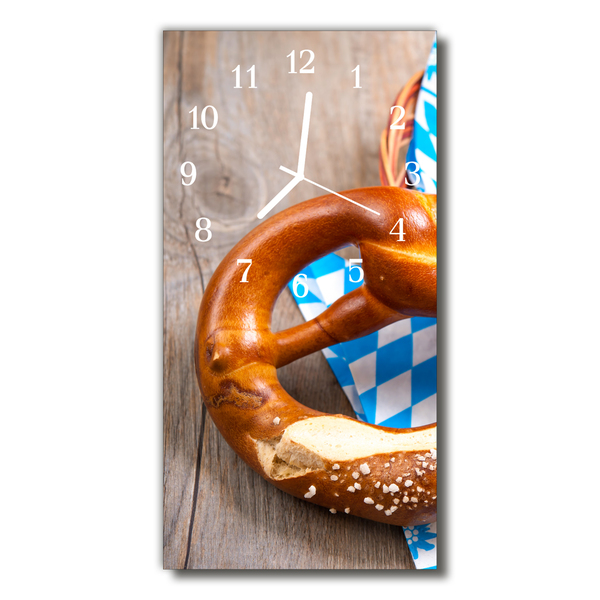 Glasuhr Küchenuhr Brezel