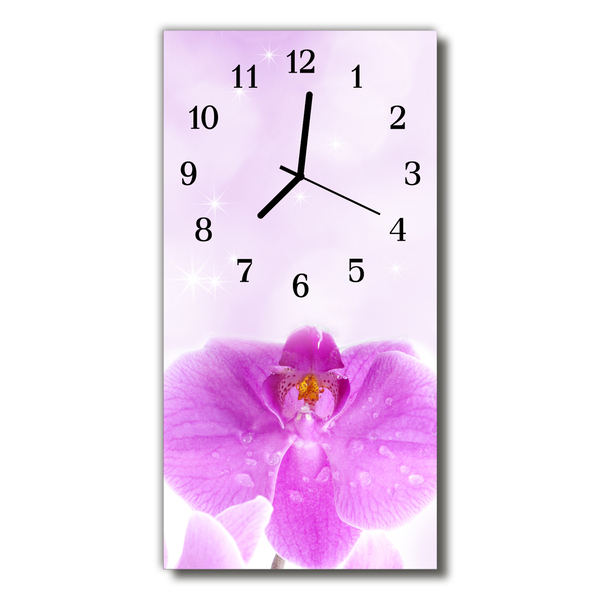 Glasuhr Küchenuhr Orchidee