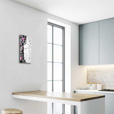Glasuhr Küchenuhr Orchidee Steine