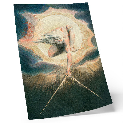Wandposter Illustration eines alten Mannes, der einen Kompass auf den Boden stellt (1794)