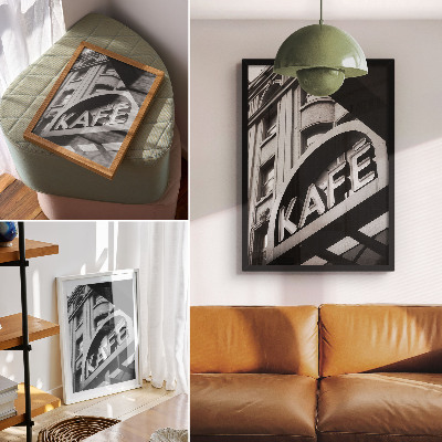 Poster Eine nostalgische Inschrift an der Fassade des Gebäudes