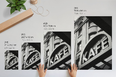 Poster Eine nostalgische Inschrift an der Fassade des Gebäudes
