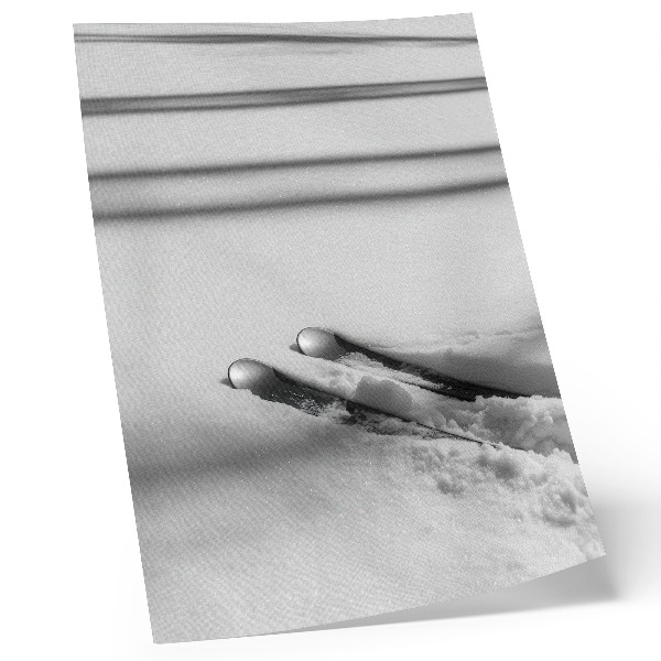 Kunstdruck leinwand Minimalismus, weißgraue Skier, Schatten, Frieden