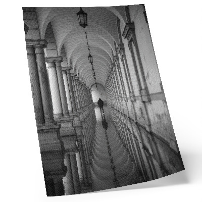 Wandposter Architekturperspektive der monochromen Symmetrie