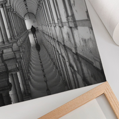 Wandposter Architekturperspektive der monochromen Symmetrie
