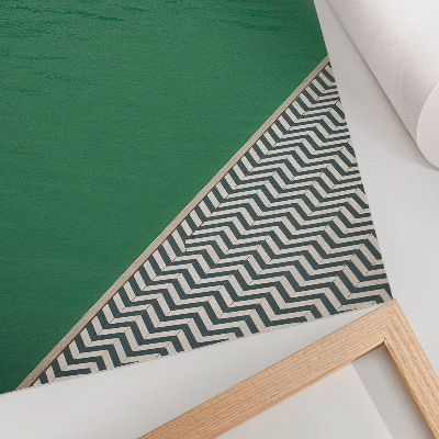 Poster Grün mit geometrischem schwarz-weißem Muster