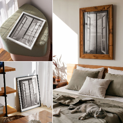Wandposter Offenes Fenster, Horizont, friedlicher Raum