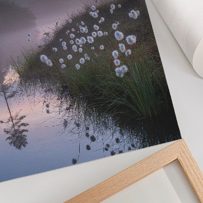 Wandposter Ein stiller Morgen am See im Nebel