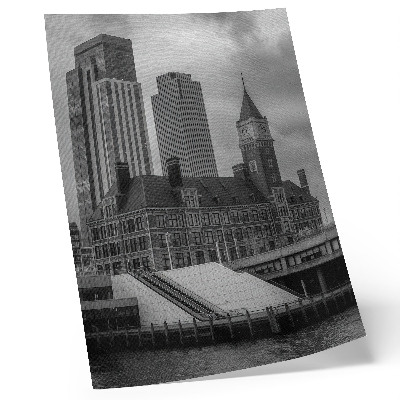 Kunstdruck leinwand Hochhäuser, historisches Gebäude, Farbkontrast