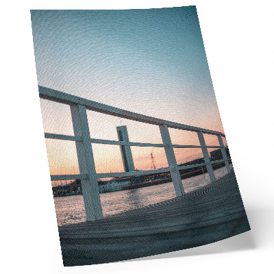 Wandposter Balustrade, Wasser, Sonnenuntergang, harmonische Komposition