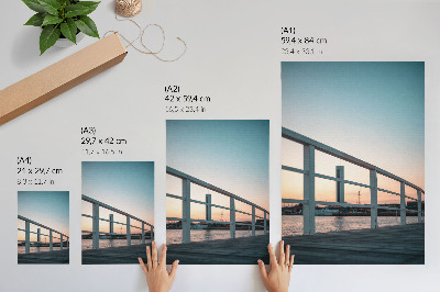 Wandposter Balustrade, Wasser, Sonnenuntergang, harmonische Komposition