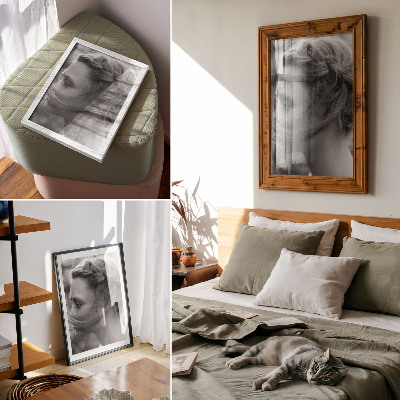 Wandposter Schwarz-Weiß-Porträt von Emotionen, Subtilität und Eleganz