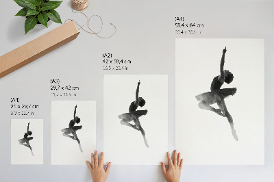 Wandposter Die elegante Silhouette einer Tänzerin, voller Dynamik
