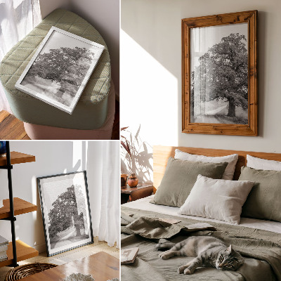 Kunstdruck leinwand Monumentaler Baum, friedliche Landschaft, sich ausbreiten