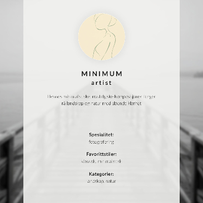 Wandposter Minimalistische Landschaft mit einem Baum und einer Bank