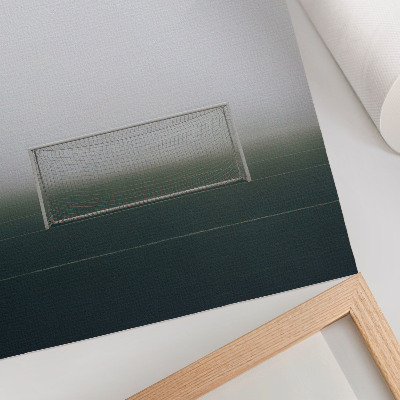Wandposter Tor auf dem Spielfeld, Nebel, Ruhe, Minimalismus