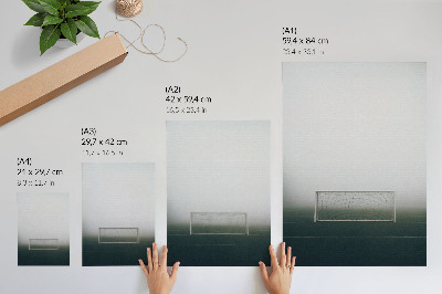 Wandposter Tor auf dem Spielfeld, Nebel, Ruhe, Minimalismus