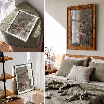 Poster Pastellfarbene Mohnblumen, romantische Atmosphäre, zarte Blüten