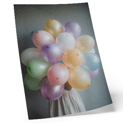 Poster Pastellfarbene Ballons auf grauem Hintergrund