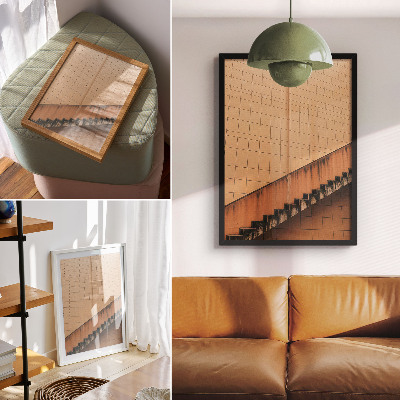 Kunstdruck leinwand Geometrische Linien in Beige- und Brauntönen voller Harmonie