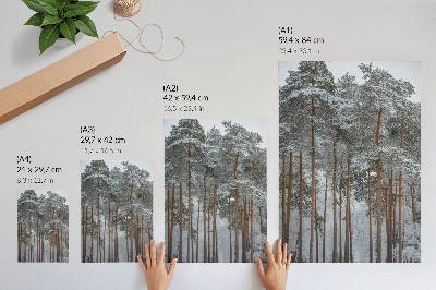 Poster Winterwald, schneebedeckte Bäume, Frieden, Harmonie, Natur