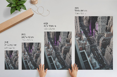 Poster Moderne Wolkenkratzer auf den Straßen von New York
