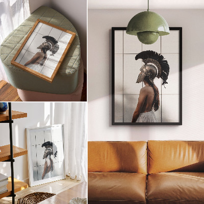 Poster Figur mit Helm, klassisch-realistischer Stil