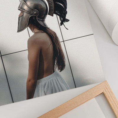 Poster Figur mit Helm, klassisch-realistischer Stil