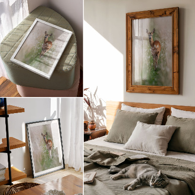 Wandposter Rehe vor dem Hintergrund von Naturharmonie und Naturfrieden