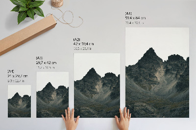 Wandposter Majestätische Berggipfel, unberührte Natur