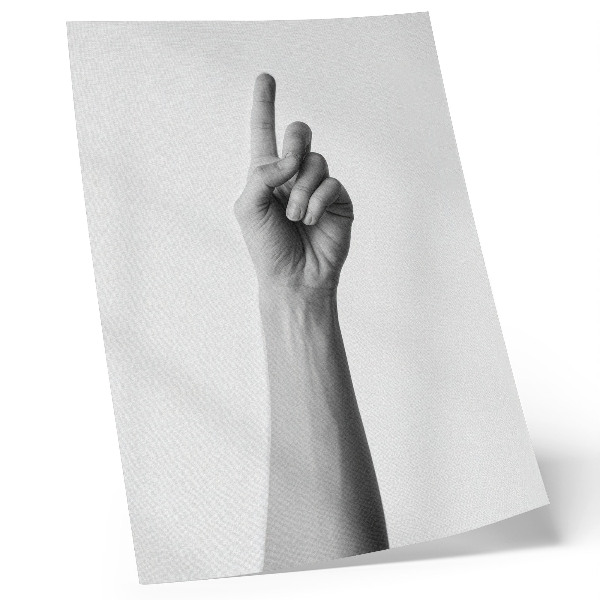 Poster Monochrome Hand auf weißem Hintergrund