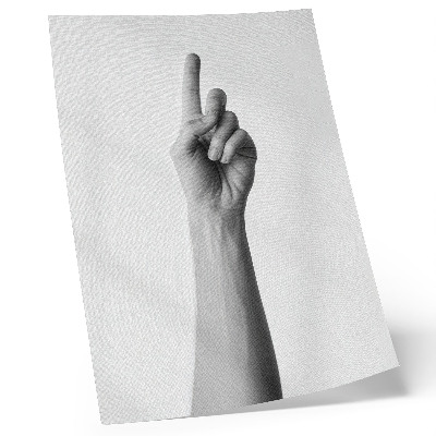 Poster Monochrome Hand auf weißem Hintergrund
