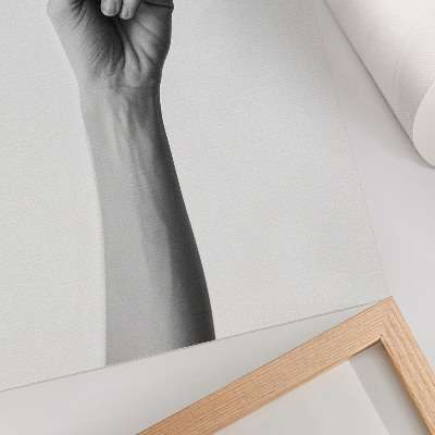 Poster Monochrome Hand auf weißem Hintergrund
